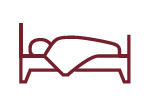 Line drawing of person sleeping in bed