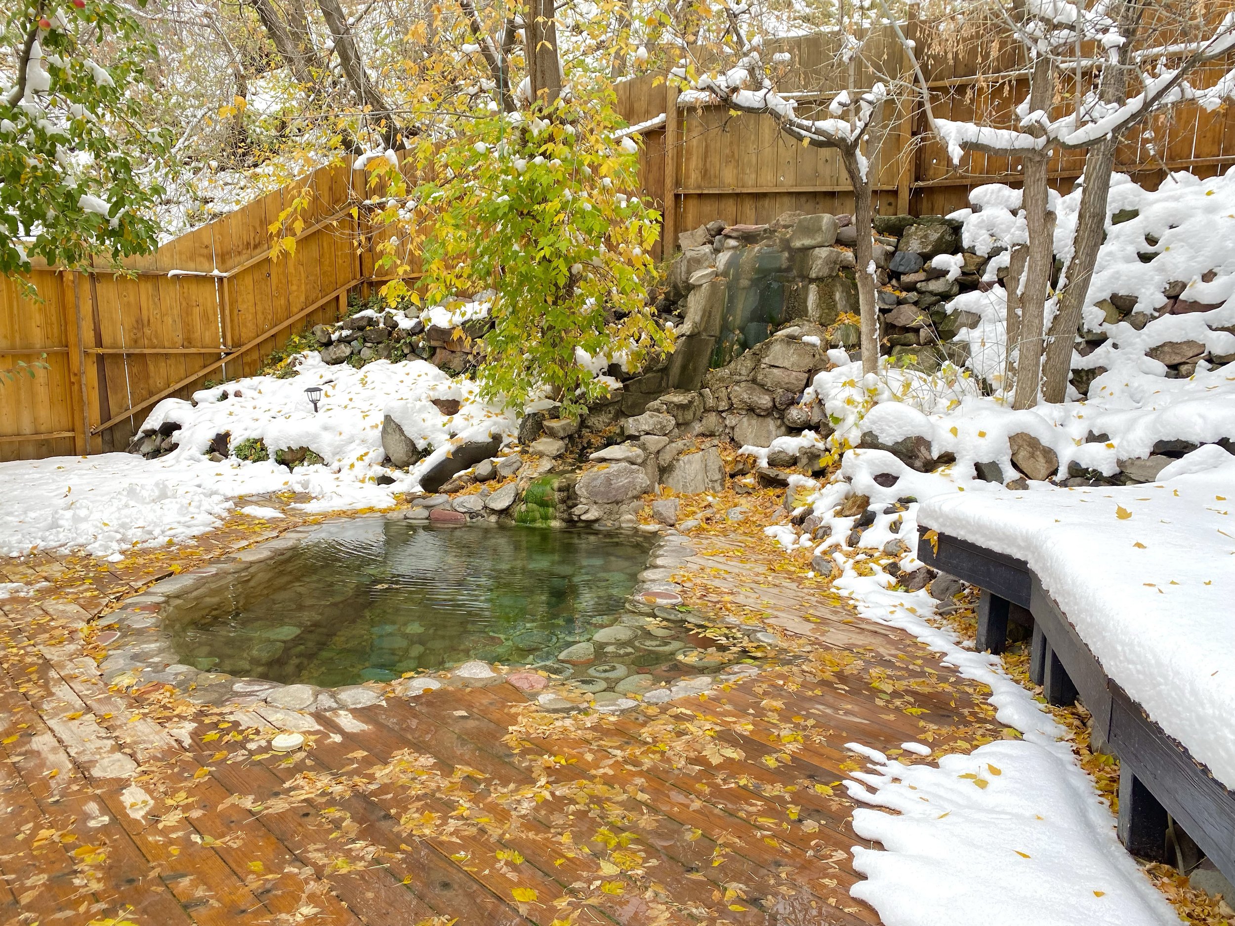 Wiesbaden Hot Springs & Spa outdoor poll with snow