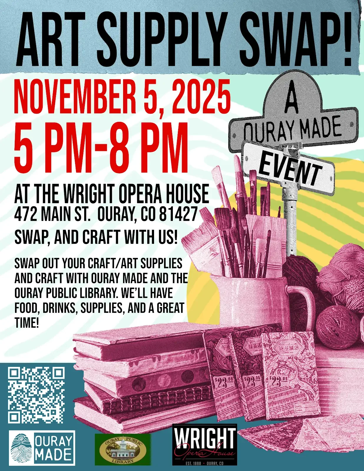 Art Supply Swap Flyer by Ouray Made
