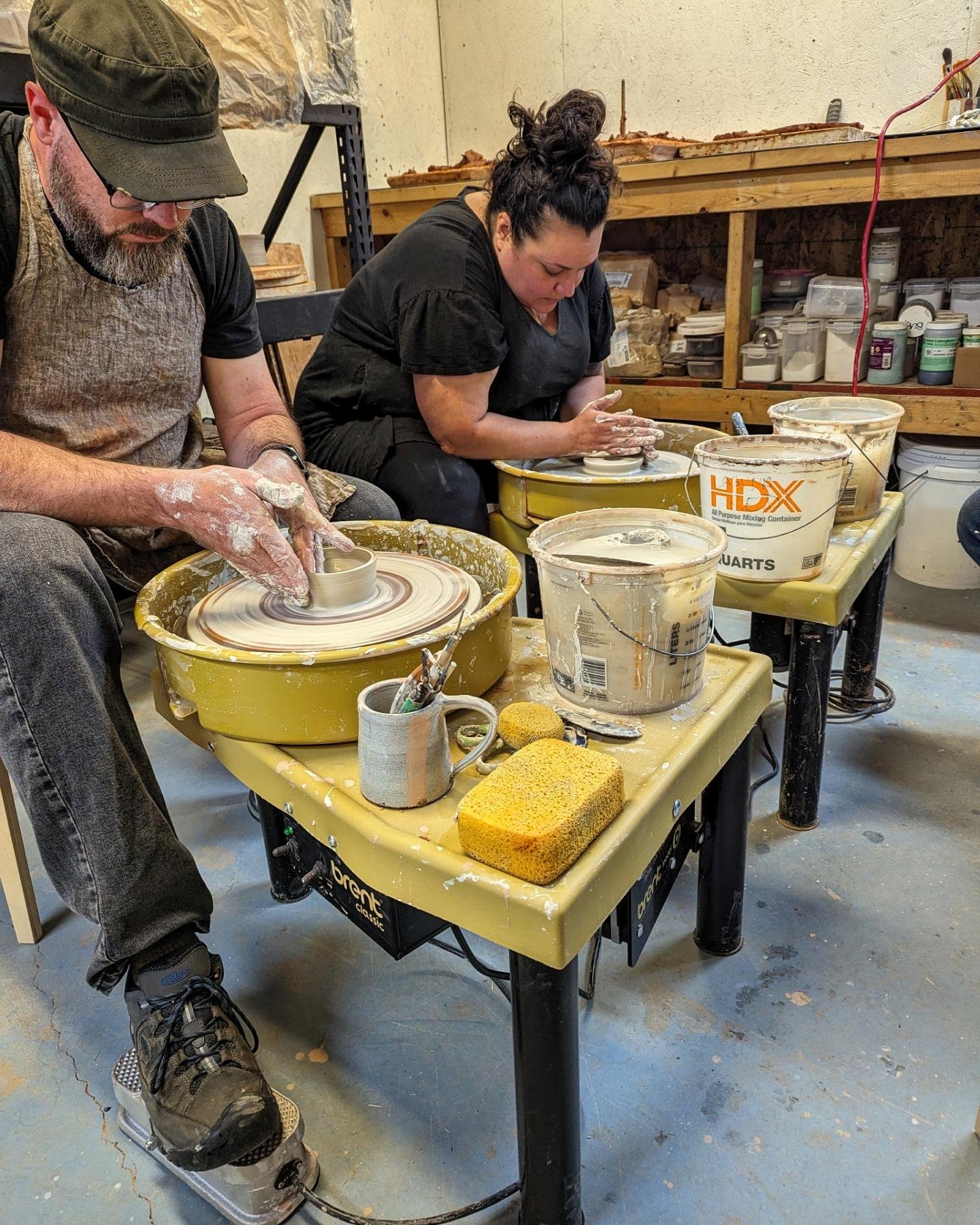 Hands doing pottery
