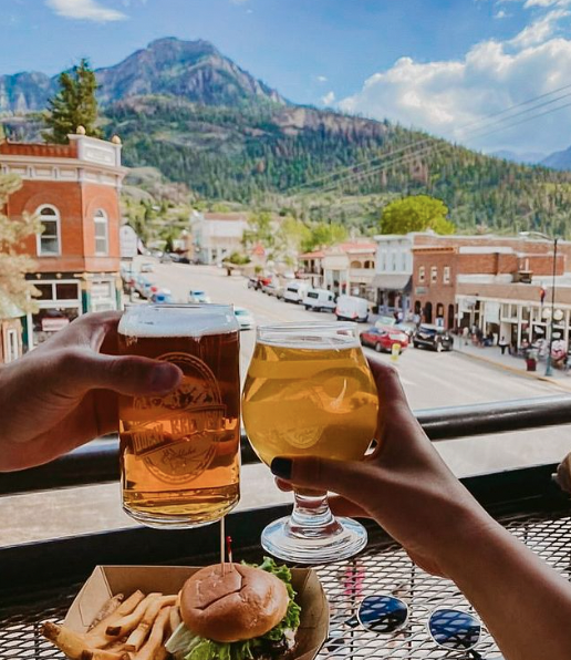 Two people cheersing