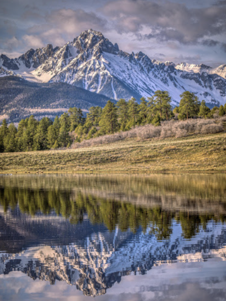 Mount Sneffels with reflection of sneffels in water