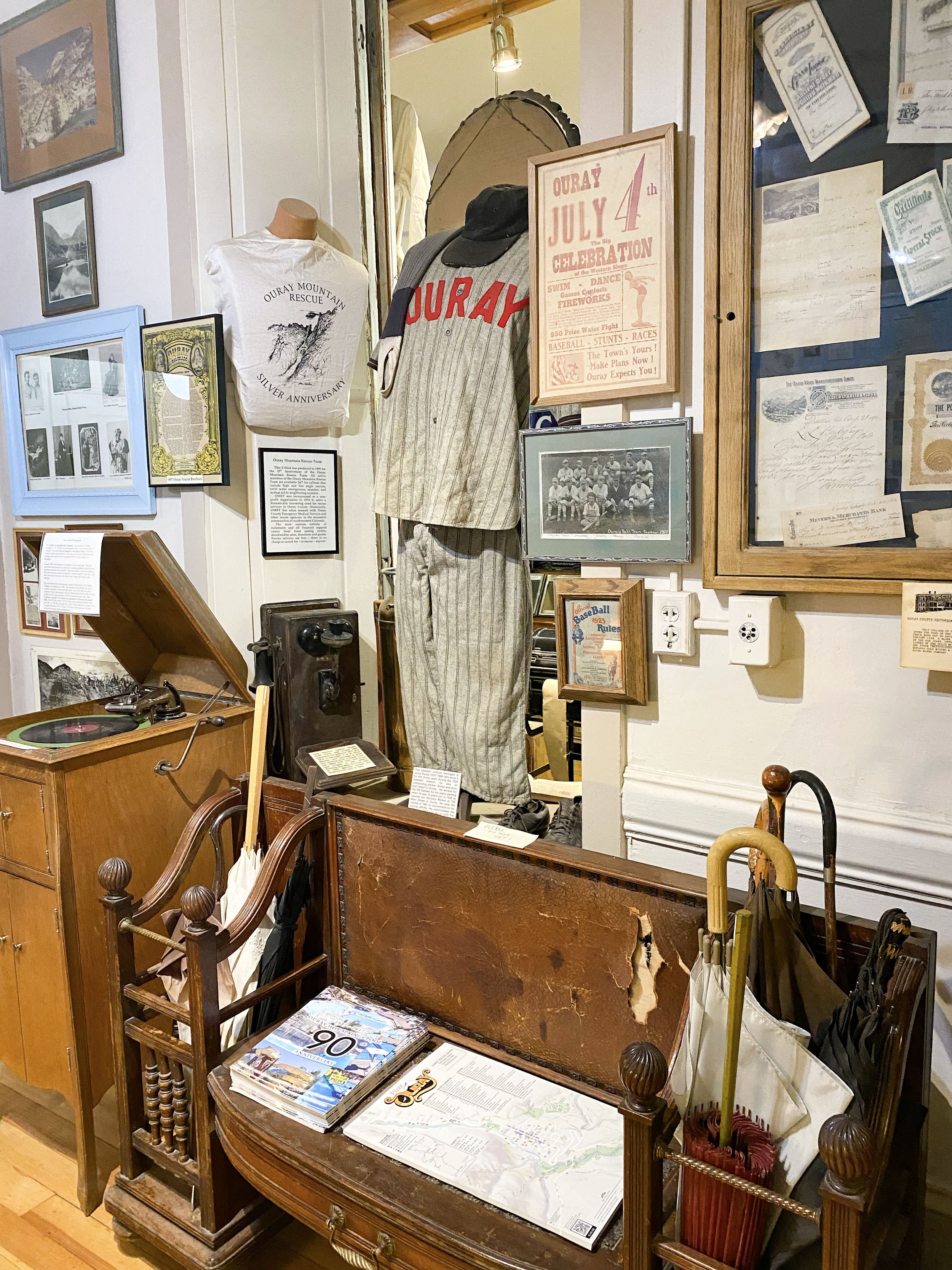 museum with ouray baseball outfit