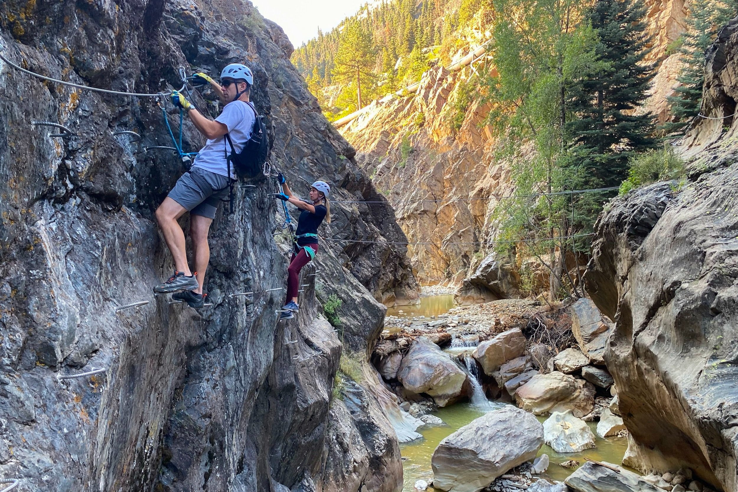 Downstream route of Ouray Via Ferrata