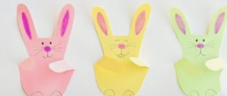 Colorful paper cut out bunnies