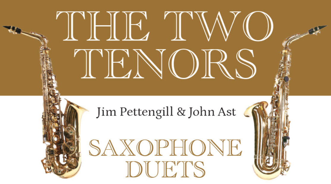 Image with 2 saxophones and it says, "the two tenors"