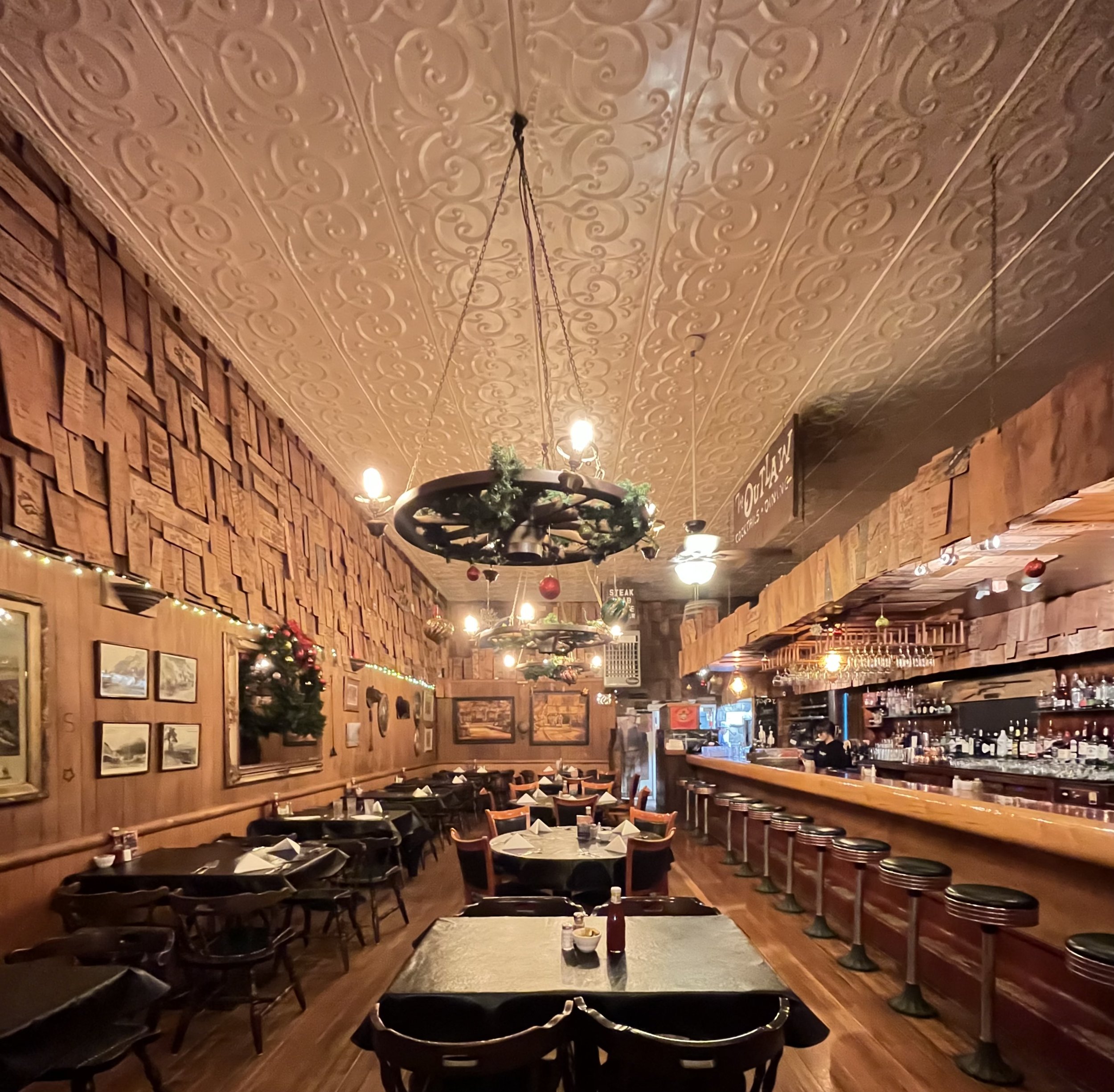 Interior of restaurant with tables