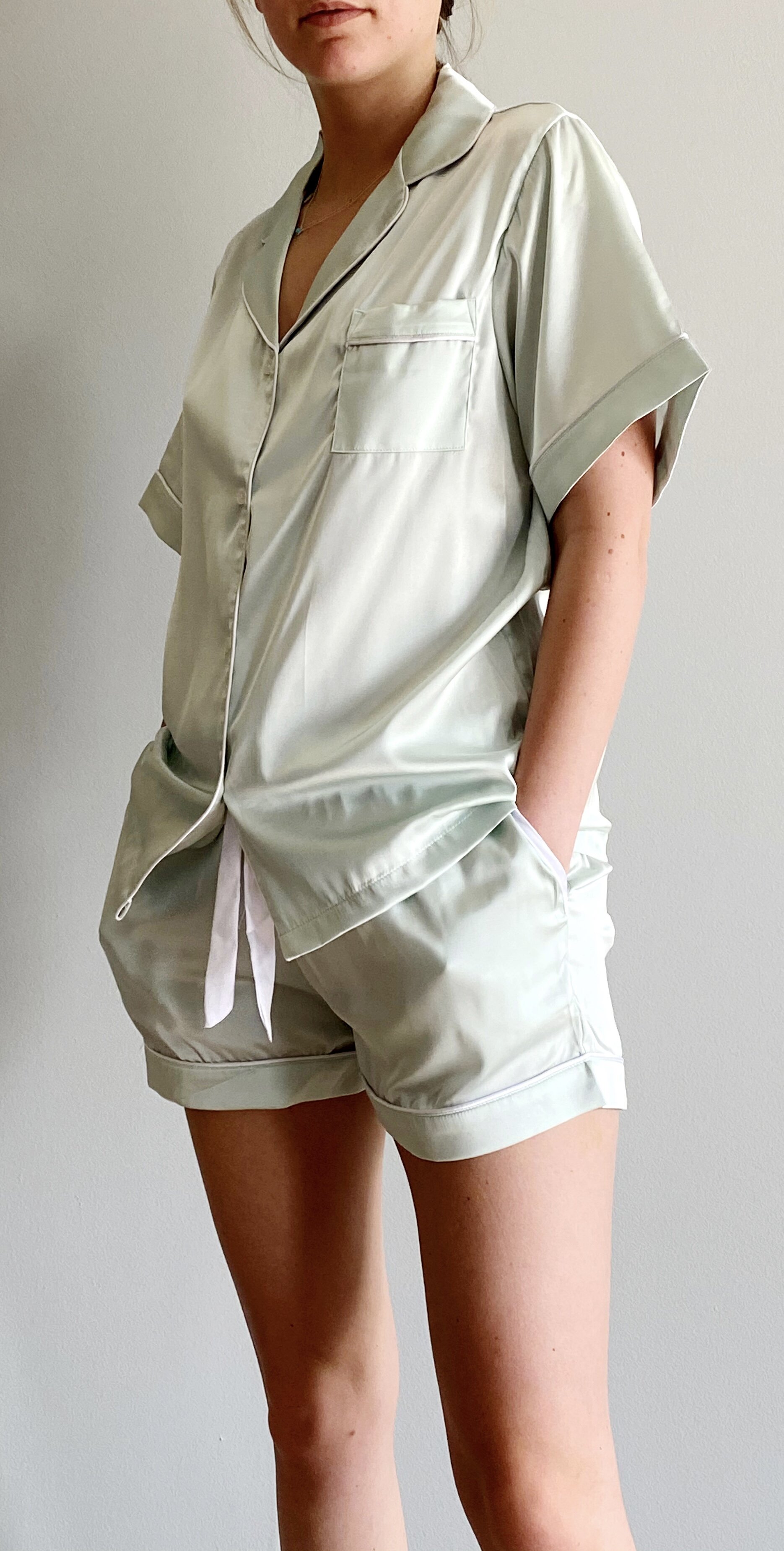 Silk Satin Short Pajama Set — Doe Intimates