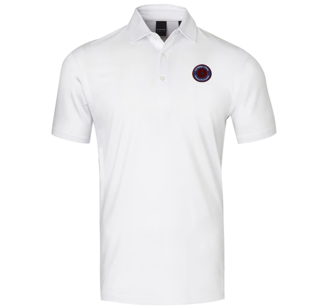 Col Rabe Dunning Galway white golf polo