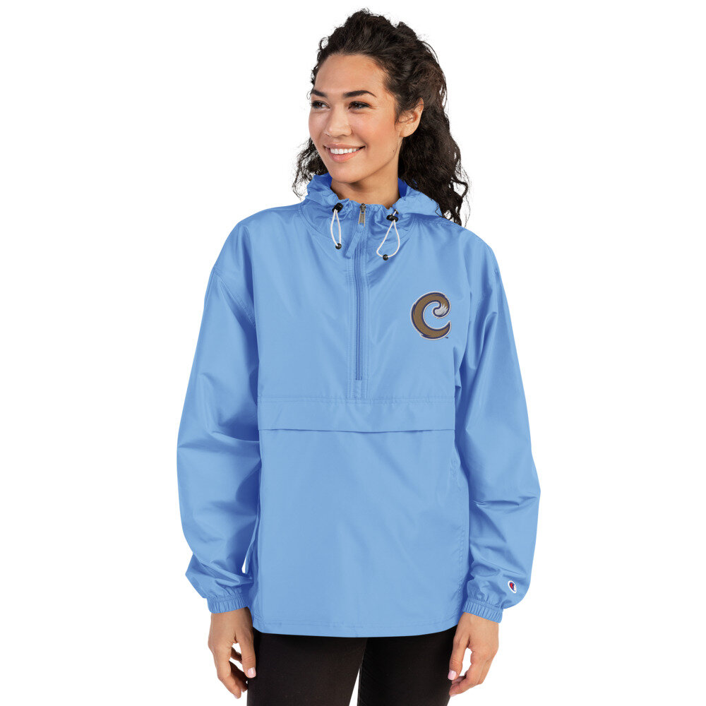 light blue champion jacket