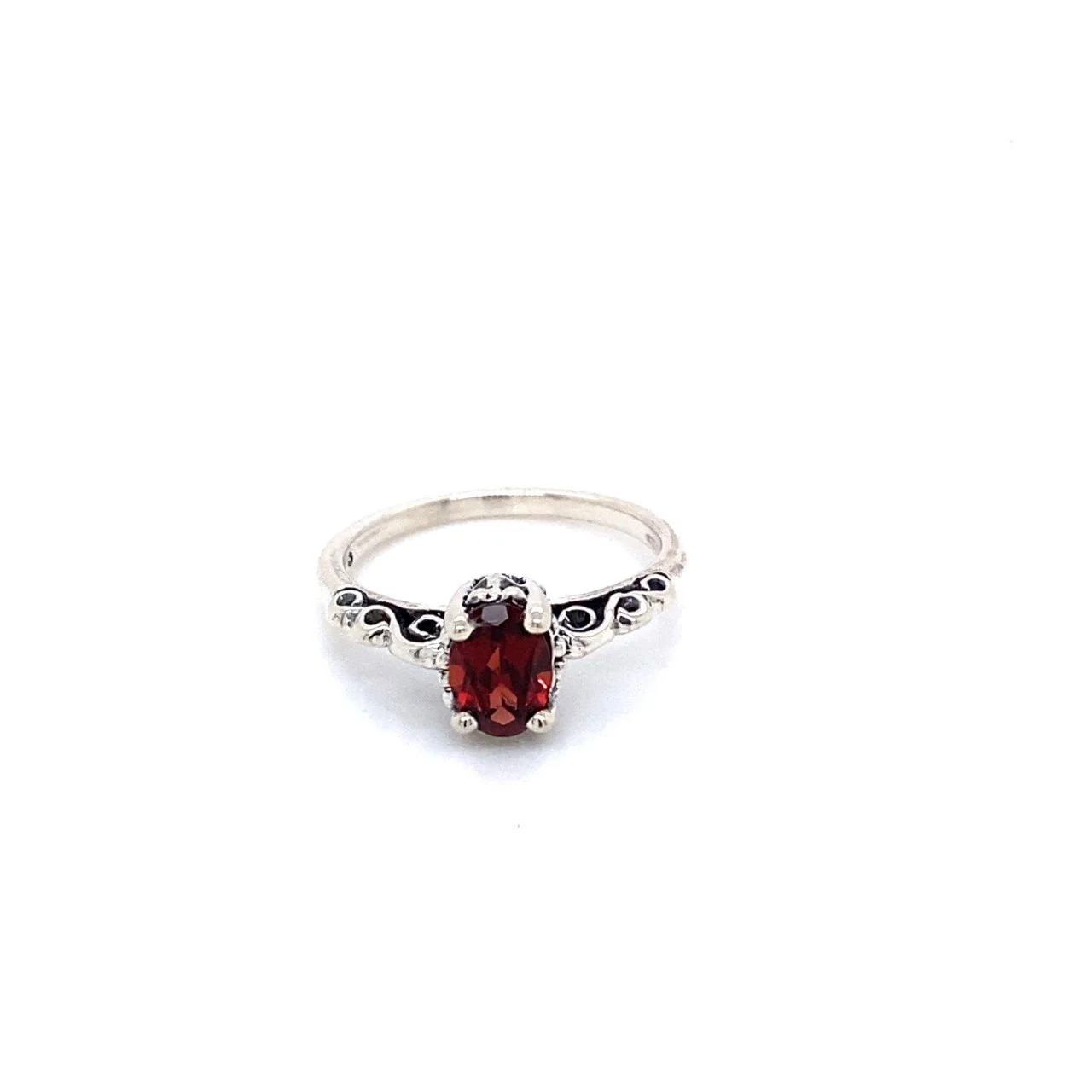 Sterling Silver 4 Prong Set Faceted Gemstone Ring — KABANA 925 Sterling Silver 4 Prong Set Faceted Gemstone Ring — KABANA 925