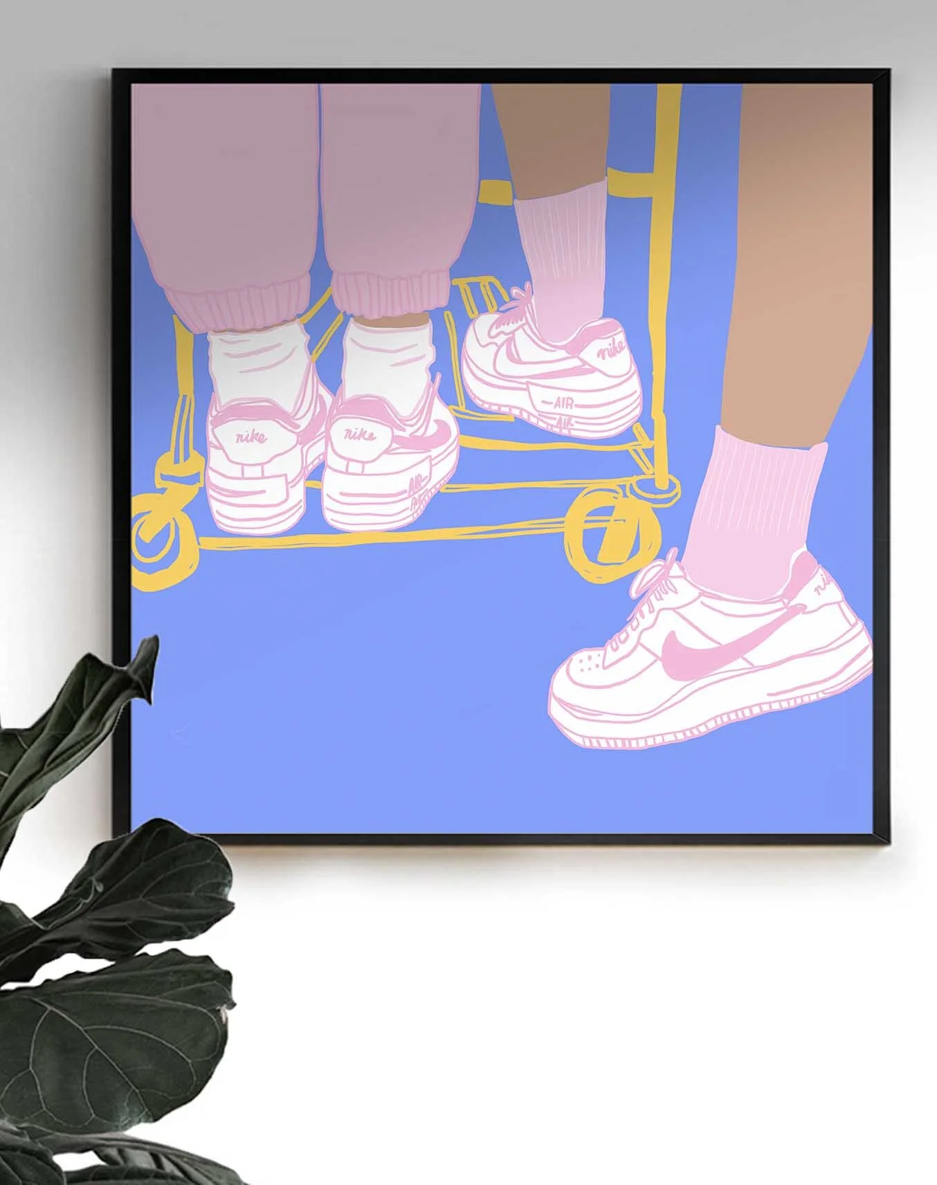 Nike Air Force 1 Shadow Pink Flamingo — Shop Prints Now — Tegan Price  Illustration
