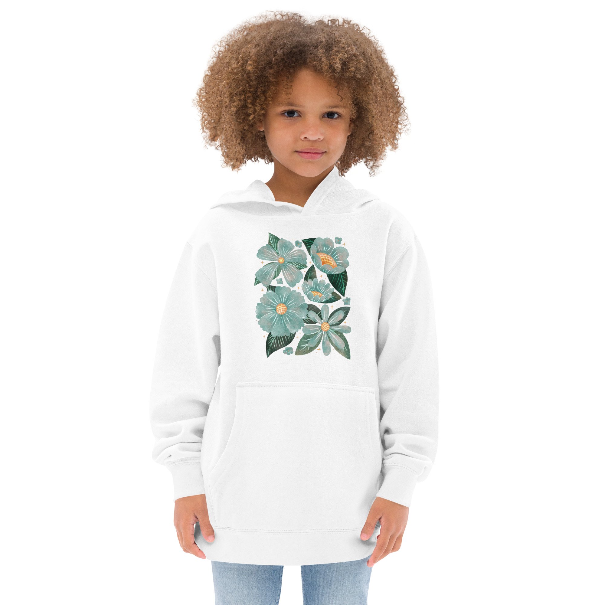 Perpetual Posy Blues Kids Fleece Hoodie — Janelle Coury