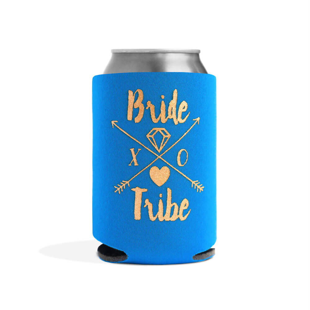 Bride and Bride Tribe Can Coolers Sleeves,Set of 8 Bottle Cover,Neoprene Beer Cans Insulators Beach Bachelorette Bridal Shower Wedding Party Supplies Favors 1Pcs White and 7Pcs Green 