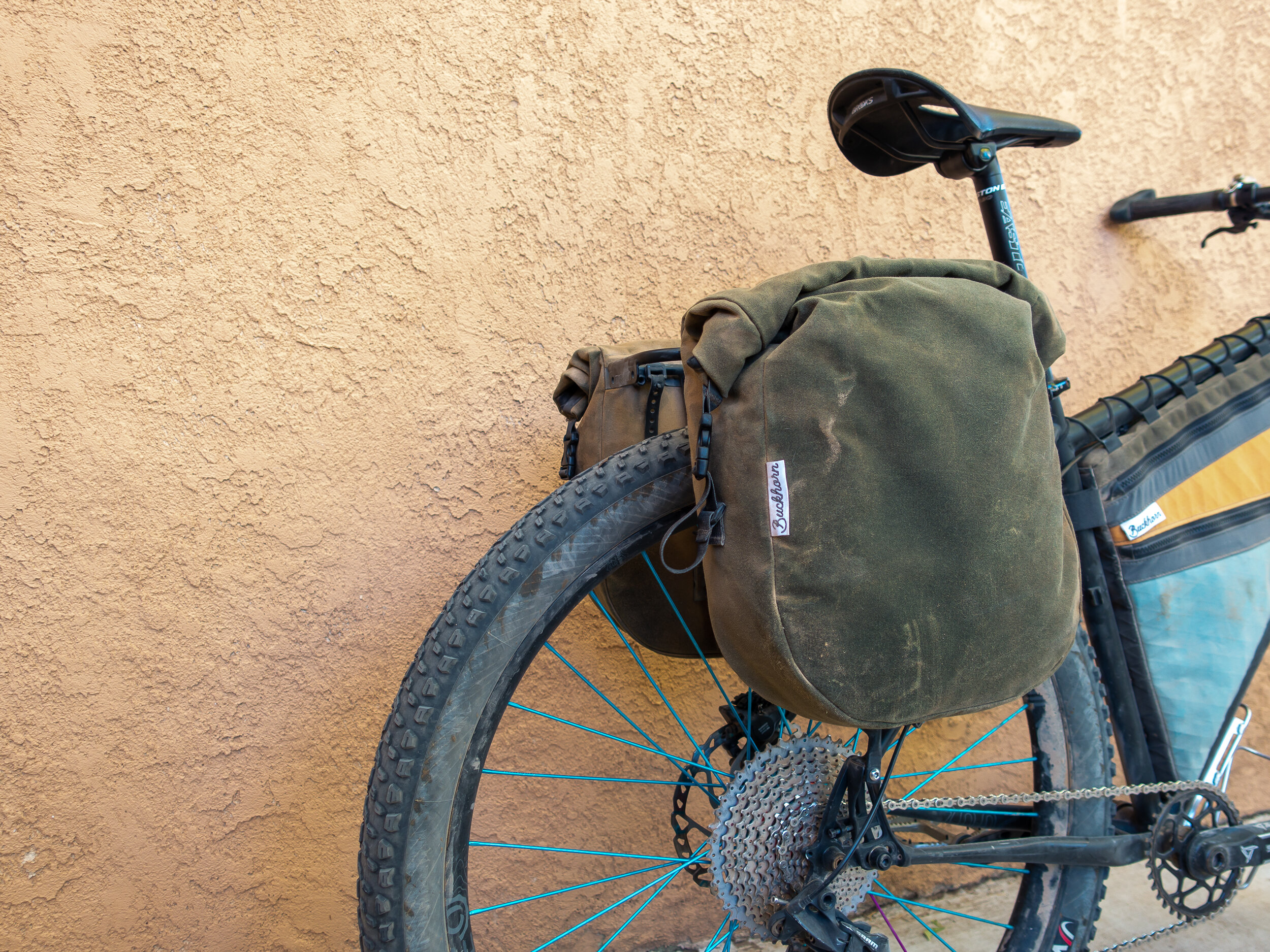 Waxed Canvas Bike Panniers Waterproof Made in USA Buckhorn Bags