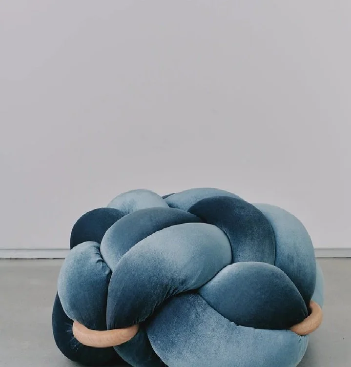Velvet knot floor clearance cushion