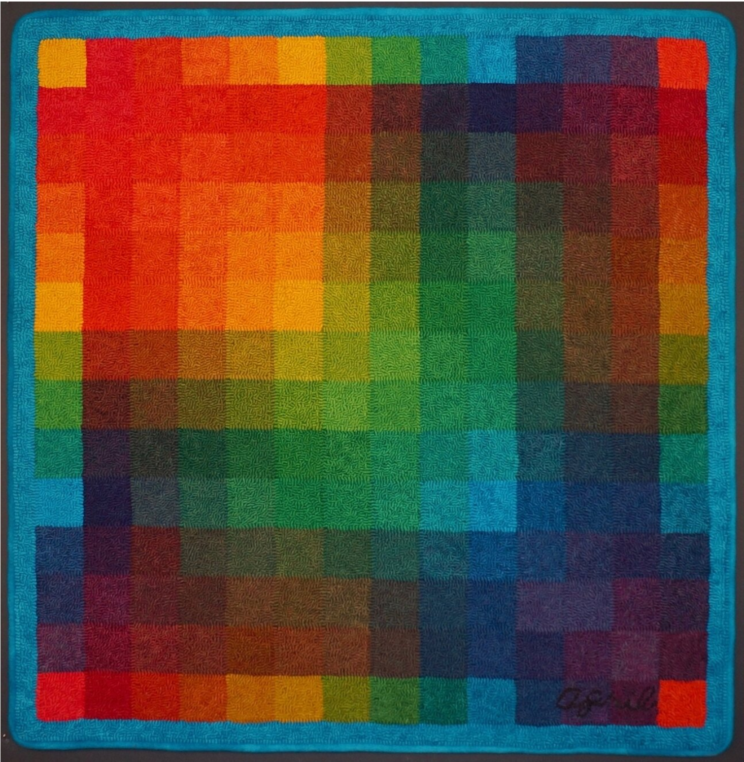 彩色进展号码2.可用。 2020. 36“x 36”。羊毛挂在亚麻布上。在Envision Arts Prism展览2020,陪审员和策展人姜Cochran展出。