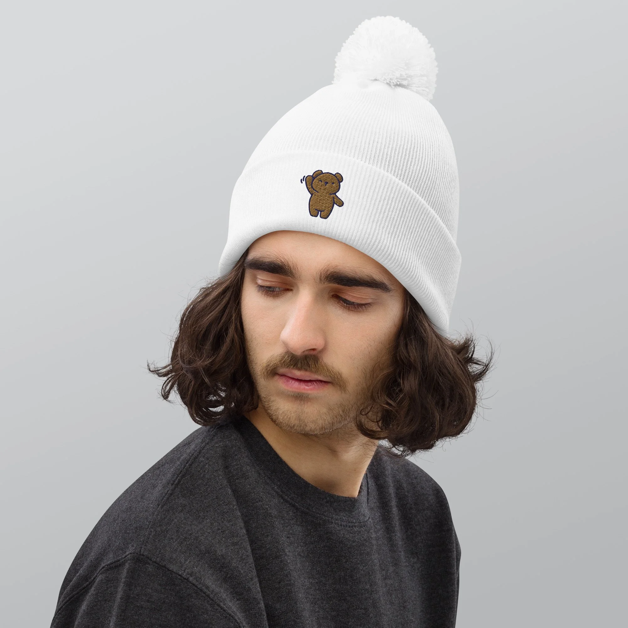 Buy Teddy Bear Pom Pom Beanie Hat HatsSoSimple