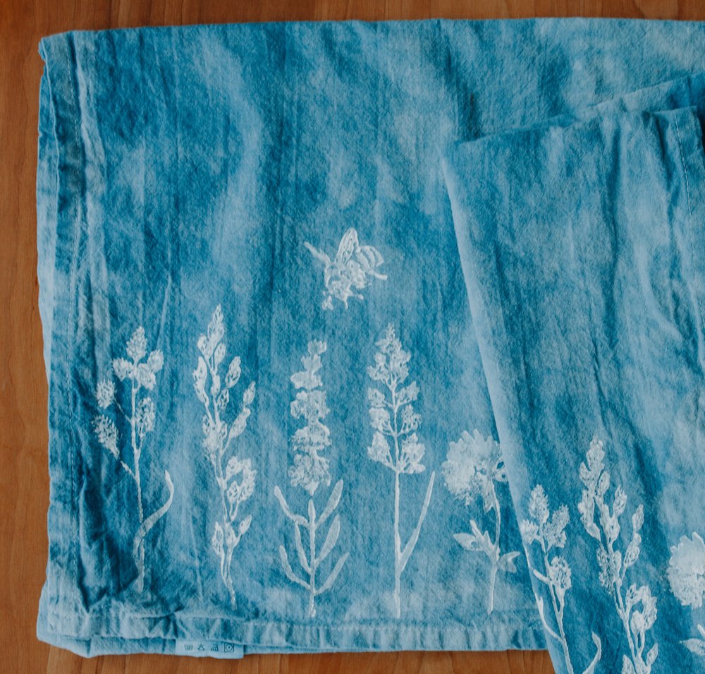 Plant Dyed Organic Cotton Kitchen Towel 2 Piece Set Naturally Dyed