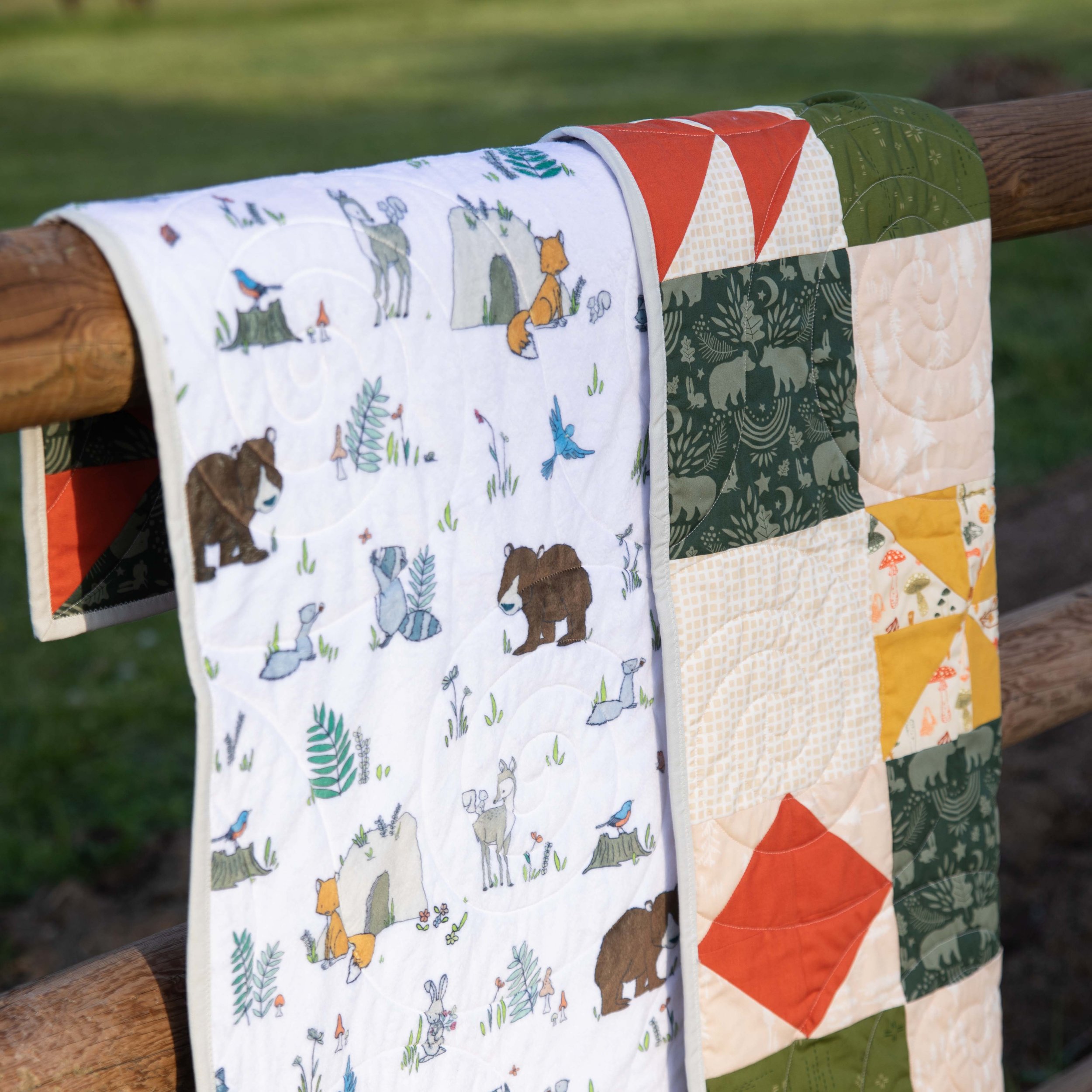 Teal and Orange Woodland Animals Message Quilt Kit - Woodland Animals –  Crazy4Claire