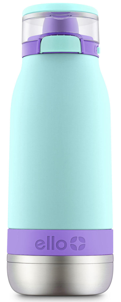 Ello Kids Water Bottle with Straw - Gray