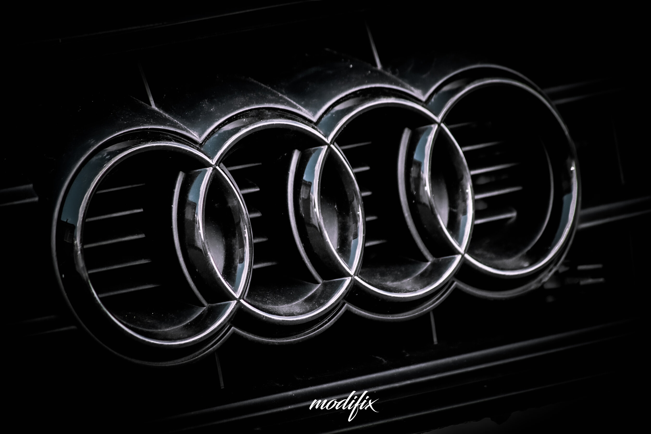 Audi Rings Badge Emblem Front Rear Black Gloss Or Matte For Audi A3 A4 A5 A6 A7 Black Edition S Line Rs Modifix