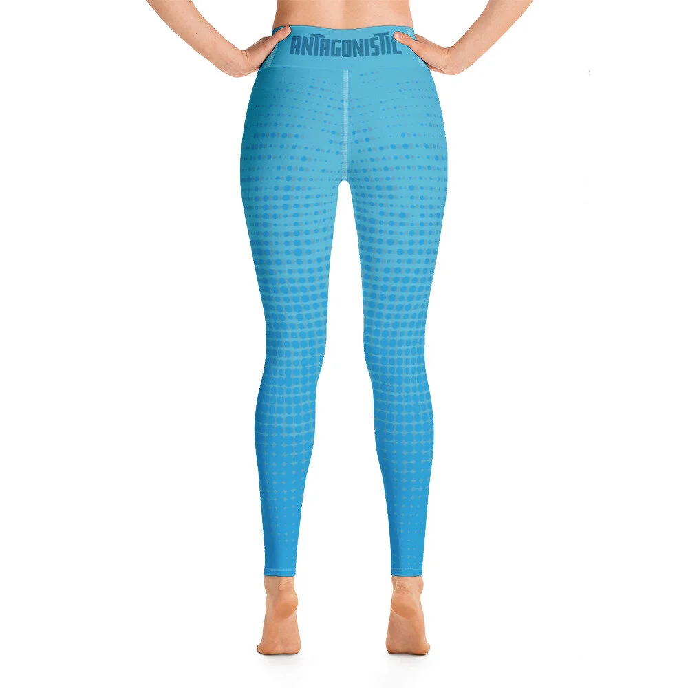 High Waisted Blue Yoga Leggings 