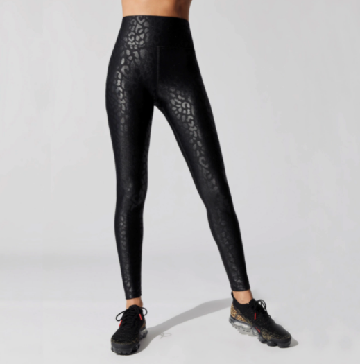 Hot High Waist Leggings Shiny Leopard Print Leggings for Women