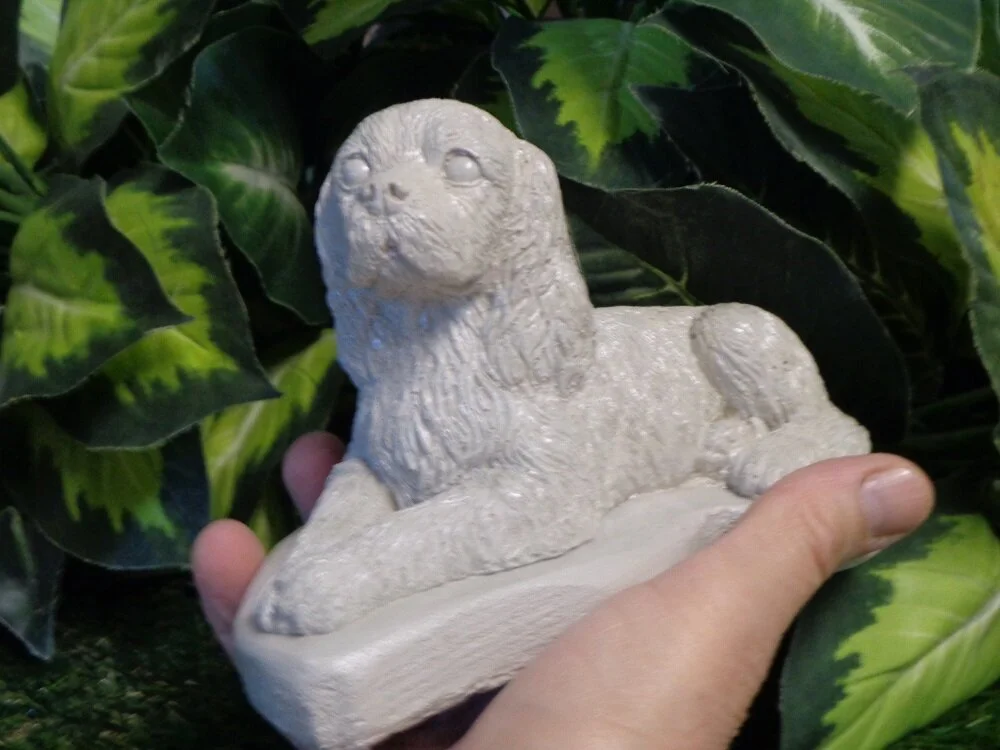 STATUE GRAVE MARKER MEMORIAL CONCRETE CAVALIER KING CHARLES SPANIEL
