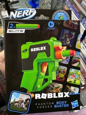 Nerf Roblox Phantom Forces: Boxy Buster Dart Blaster, 2 Nerf Elite