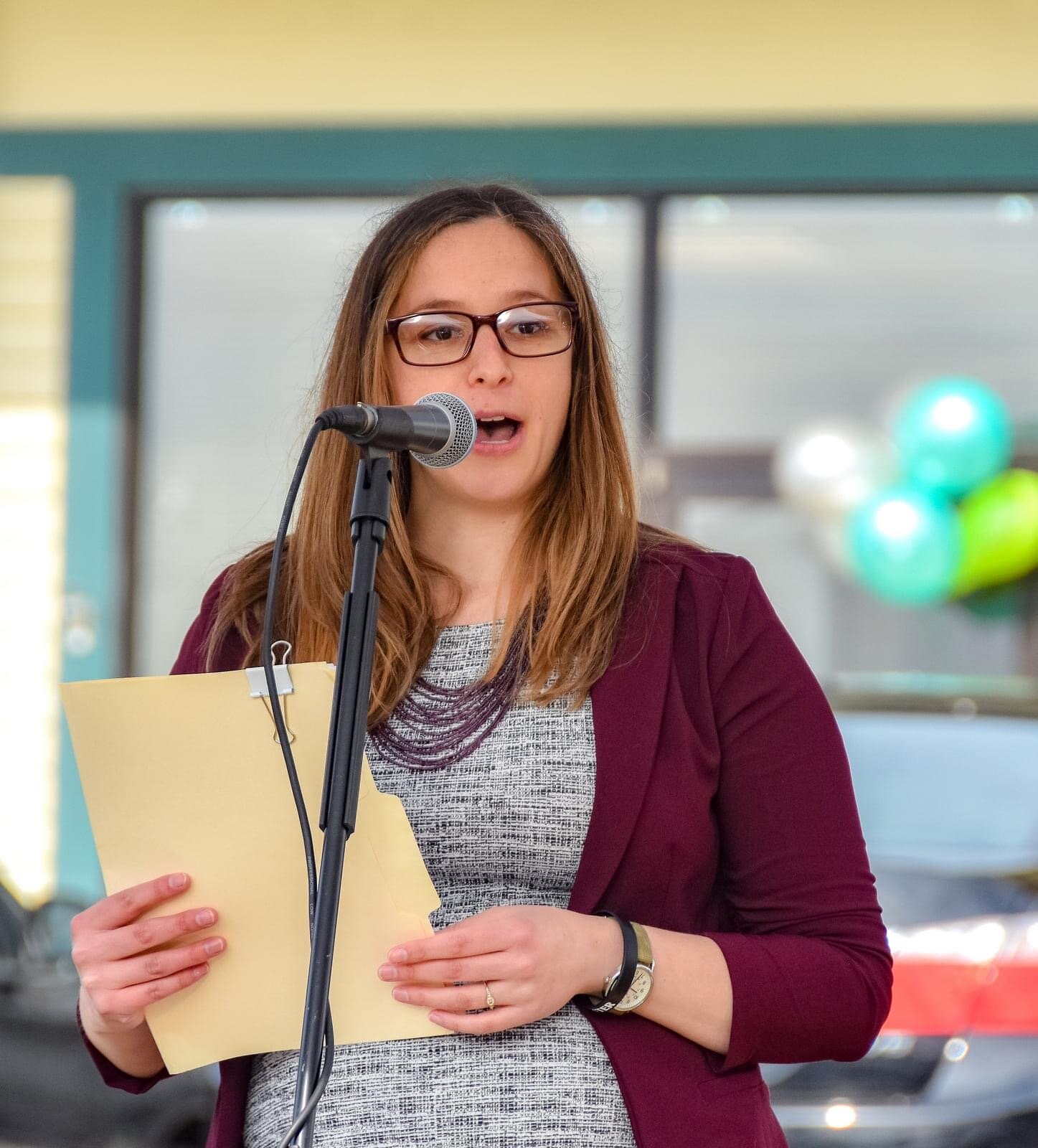 CEO Allison van Der Velden delivery opening remarks, Grand opening ceremony April 28th 2021 (photo credit to Mitchell Grosky)