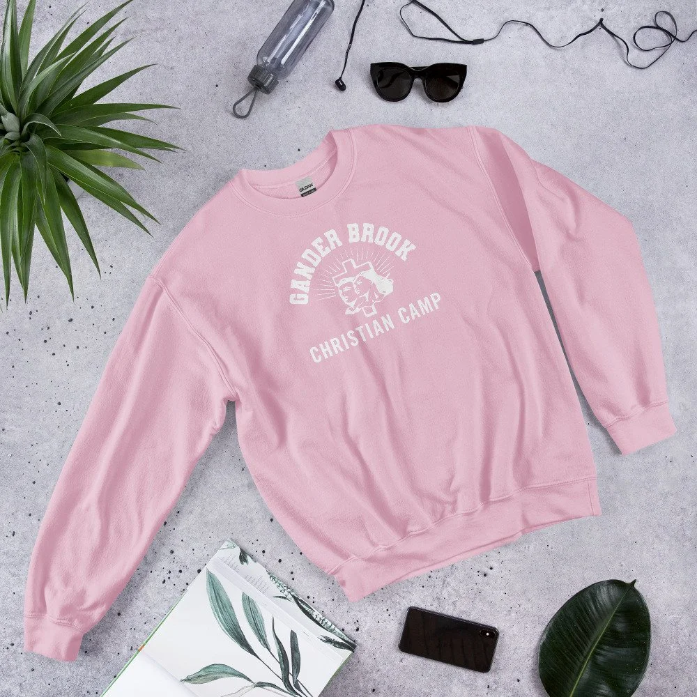 60's GB White Logo Crew Neck Sweatshirt — Gander Brook Christian Camp