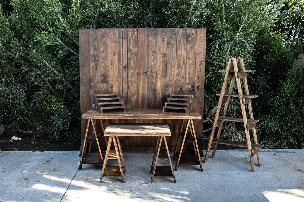 Rustic table and chair rentals hot sale
