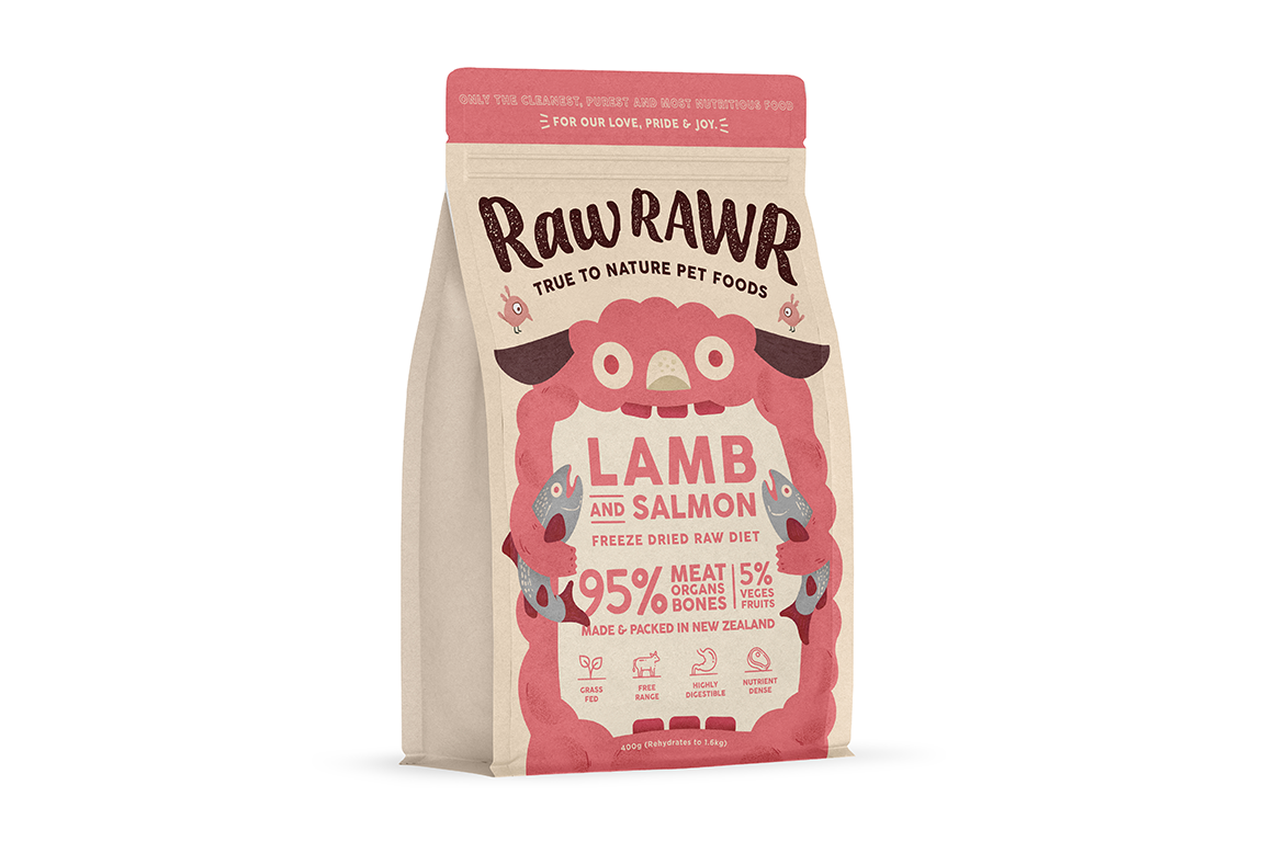 Lamb & Salmon Freeze Dried Raw Diet - Available in 100g and 400g bags  Suitable for all life stages   Salmon is rich in Omega-3 and is great for dogs with dull fur and dry skin  Learn more