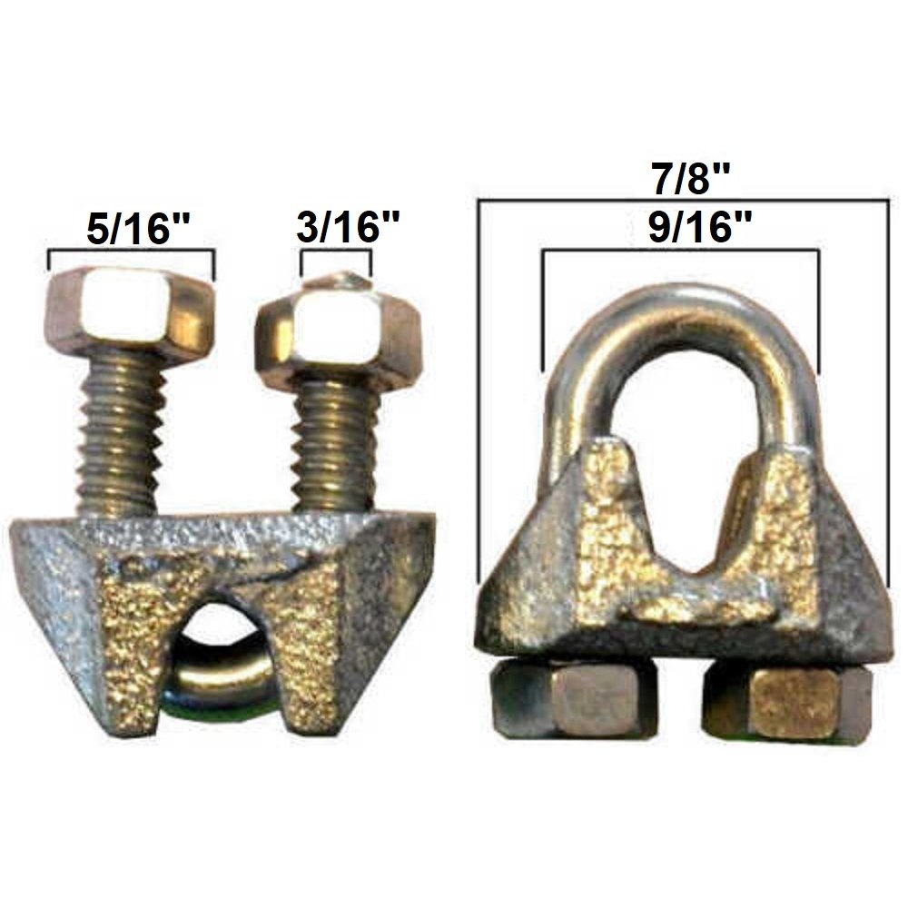 U Bolts Cable Clamps for Clamping Steel Aircraft Cable