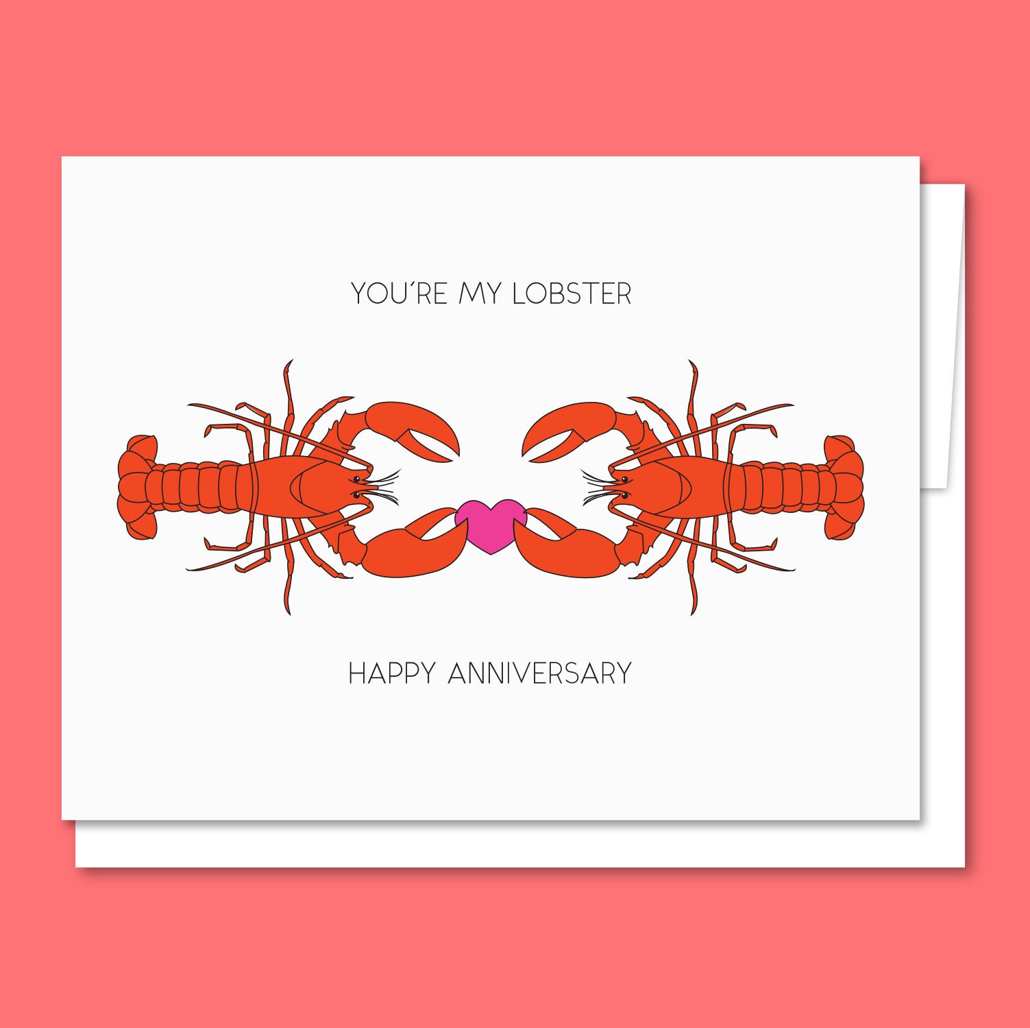 bevolking Zorgvuldig lezen condensor Lobster Anniversary Card — Quick Brown Fox Letterpress