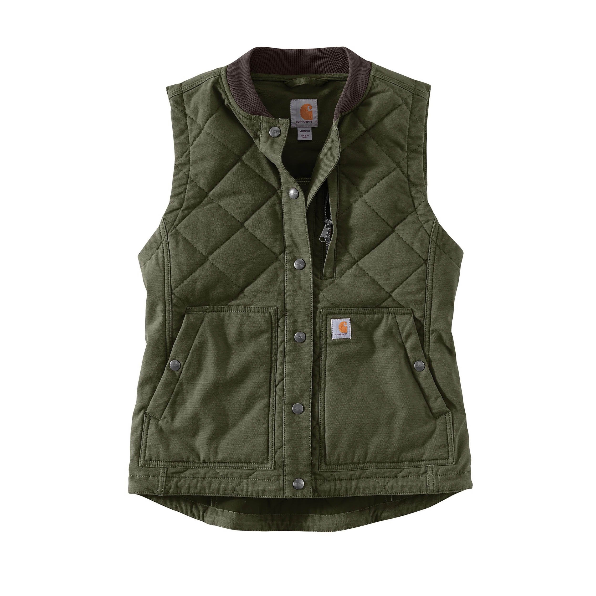 Carhartt Women's Rugged Flex Relaxed Fit Canvas Insulated Rib Collar Vest 