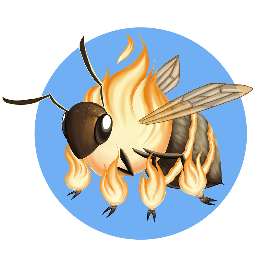 Burning Bee Illustration