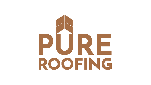 Pure Roofing logo in bronze