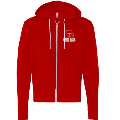 red hoodie zip up