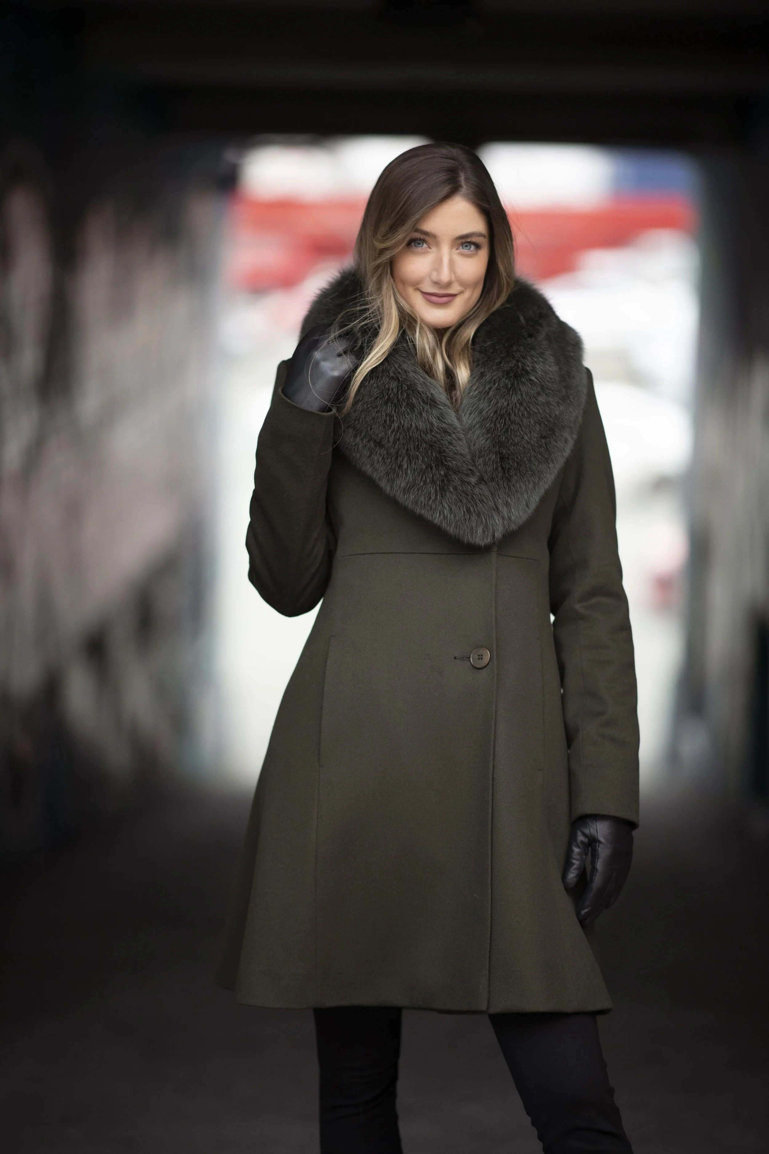 4669 - Wool Coat with Fox Trim — Always in Vogue