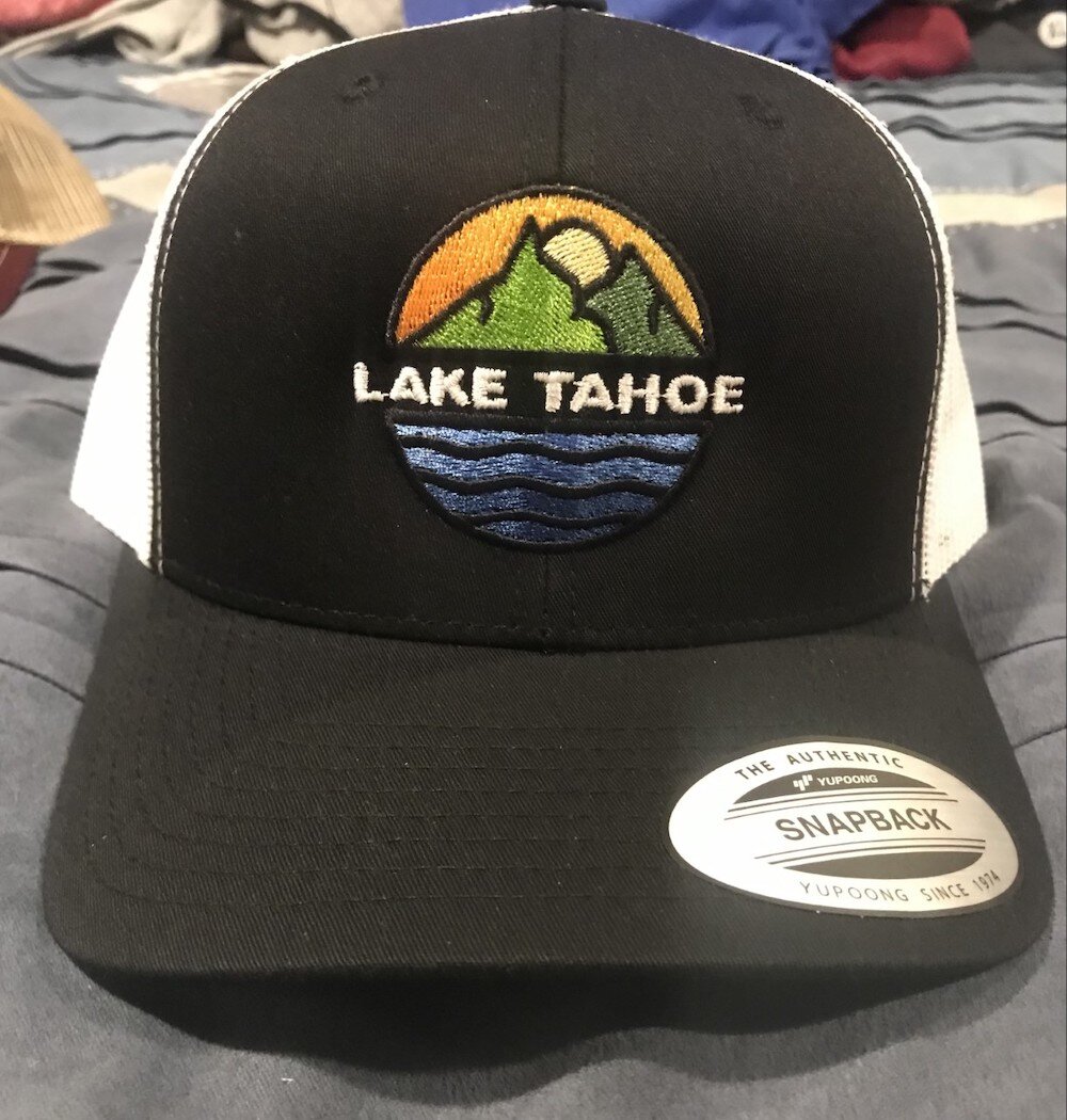 Lake Tahoe Emblem Embroider Trucker Hat — Tahoe Basics