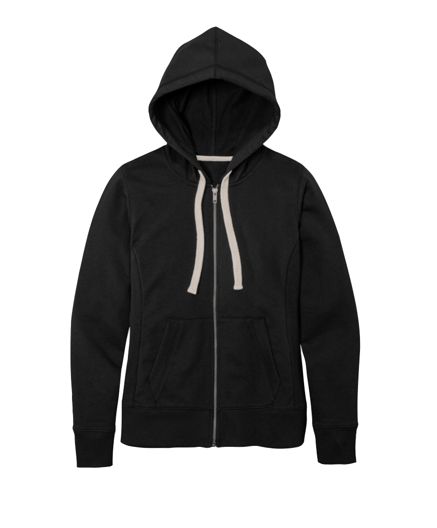 Zip Up Mens Black Hoodie White Strings Black Hoodie White Strings