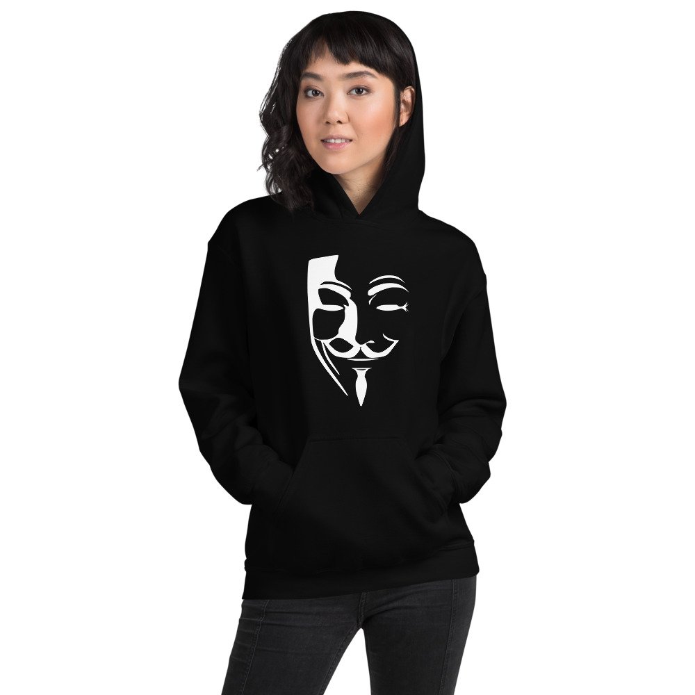 White Anonymous Mask Hoodie - AI Store
