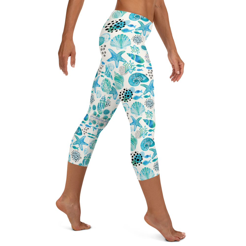 Printed capri cheap leggings