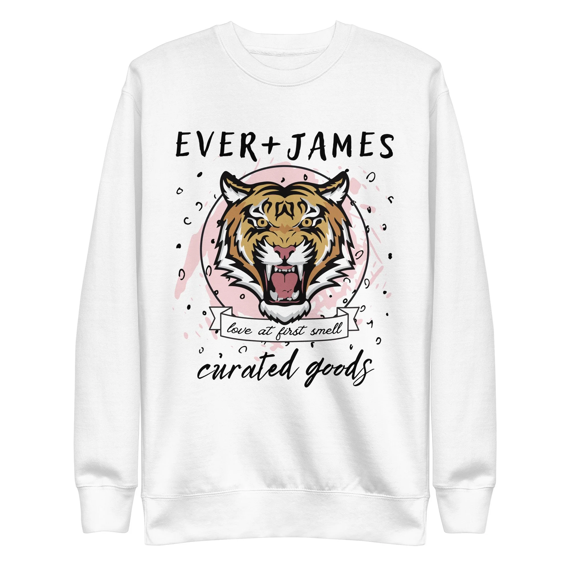 E+J Tiger Graphic Logo Unisex Crewneck Sweatshirt — EVER+JAMES CURATED GOODS
