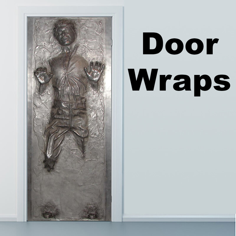 DoorWrap Adesivi per la Porta Han Solo in Carbonite Sticker Vinile 