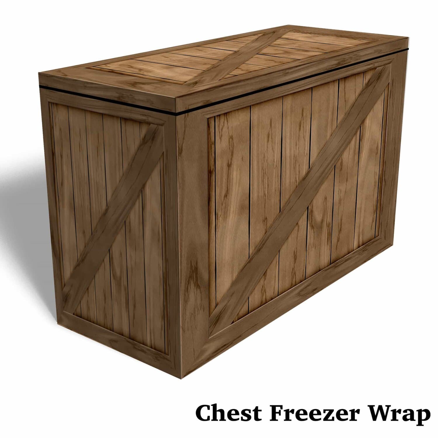 Teak Wood Crate Chest Freezer Wrap
