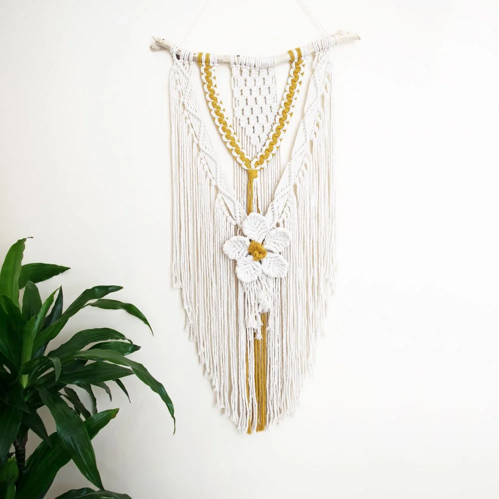 Macrame Flower Wall Hanging Guest Bedroom Decor That Knot Place