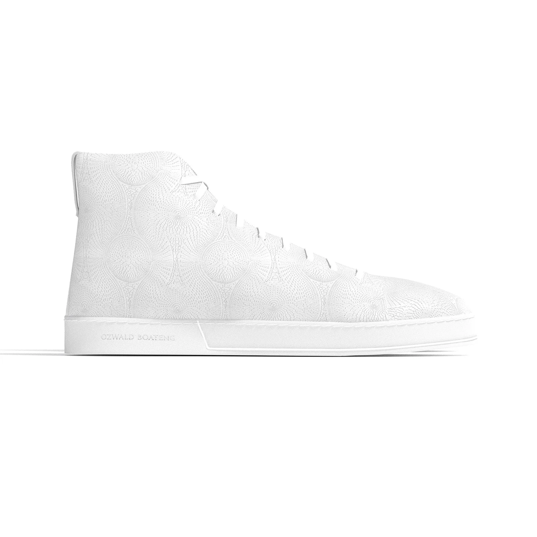 WHITE TRIBAL LEATHER HIGH TOP SNEAKERS — Ozwald Boateng WHITE TRIBAL LEATHER HIGH TOP SNEAKERS — Ozwald Boateng